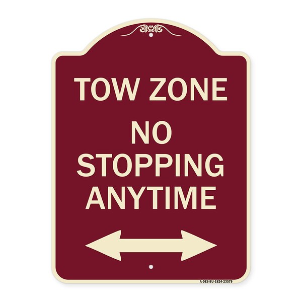 Signmission No Stopping Anytime W/ Bi-Directional Arrow Heavy-Gauge Aluminum Sign, 24" x 18", BU-1824-23579 A-DES-BU-1824-23579 - main